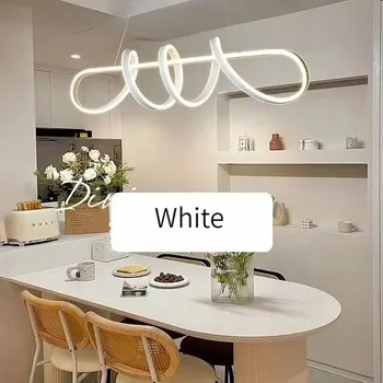 Люстра для обеденного стола, современный простой скандинавский светильник, роскошная длинная перекладина, подвесной светильник, модный домашний декор, подвесное освещение в помещении