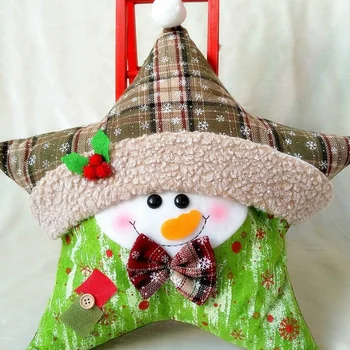 Макет сцены рождественского украшения Рождественская подушка сумка Старик снеговик Подушка Атласная наволочка