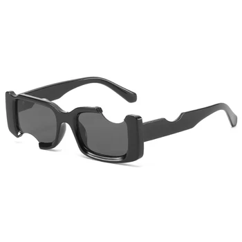 Маленькие прямоугольные солнцезащитные очки для мужчин и женщин, винтажные квадратные черные солнцезащитные очки с градиентом, модные очки Ретро-бренда
