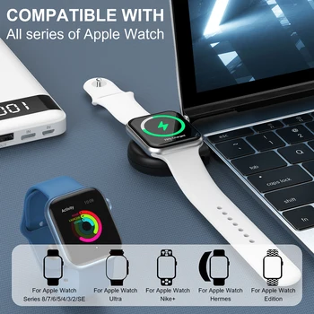 Мини-магнитное зарядное устройство для часов, подключи и играй, Портативное магнитное зарядное устройство USB/Type C, Запасные аксессуары для Apple Watch 8 7 6