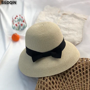 Модная женская летняя соломенная шляпа с большим карнизом, пляжные шляпы в японском стиле, женская рыбацкая кепка, Панама, Широкополая шляпа с бантом, солнцезащитная шляпа Gorra