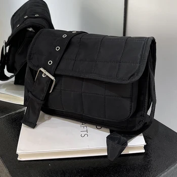 Модная женская сумка с вышивкой в виде ромба, Сумка для поездок на работу, Регулируемый ремень, сумка через плечо, Однотонная сумка из ткани Оксфорд, Однотонная сумка