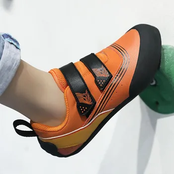 Молодежная профессиональная амортизирующая обувь для тренировок по скалолазанию в боулдеринге С защитным носком, противоскользящие резиновые кроссовки для скалолазания в боулдеринге