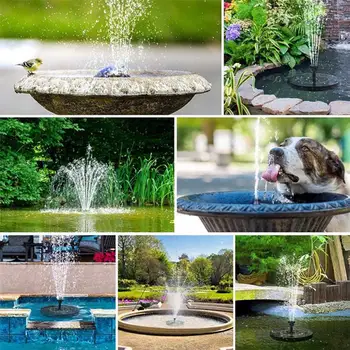 Мощность 1,2 Вт Декоративный мини-открытый бассейн круглой формы с Водопадом, Солнечный Фонтанный Насос, садовый фонтан для купания птиц
