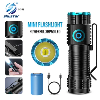 Мощный светодиодный фонарик XHP50, Портативный мини-фонарик с хвостовым магнитом, фонарь для кемпинга, рыбалки, USB-перезаряжаемые зажимы для шляп