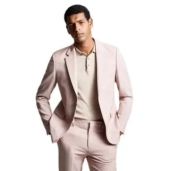 Мужские костюмы обычной посадки, Розовые однобортные комплекты классических блейзеров для жениха на свадьбу, сшитые на заказ, Куртка для мужской одежды большого размера