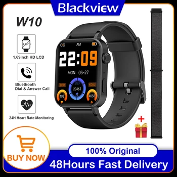 Мужские смарт-часы Blackview W10, спортивные смарт-часы с Bluetooth-вызовом, 1,69-дюймовые, полностью сенсорные, водонепроницаемые часы для измерения сердечного ритма / артериального давления