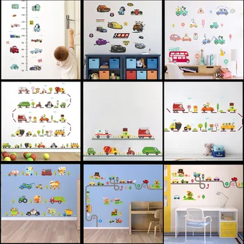 Мультяшные гоночные дорожные креативные наклейки на стену для детских комнат, декор детской комнаты на стене, автомобильные наклейки, подарок для ребенка