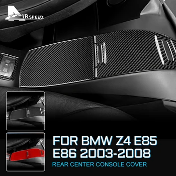 Наклейка из настоящего углеродного волокна для BMW Z4 E85 E86 2003-2008 Задняя Крышка ящика для хранения центральной консоли автомобиля Аксессуары для внутренней отделки