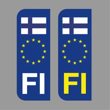 Наклейка на автомобильный номерной знак Fi Наклейки на номерные знаки Финляндии Нет флага ЕС Виниловые наклейки для автомобилей Brexit