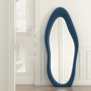 Настенное зеркало Арт Нерегулярной формы для ванной комнаты в Скандинавском стиле, Эстетичное Черное зеркало в рамке для современной девушки, Настенное зеркало в Корейском стиле Lustro
