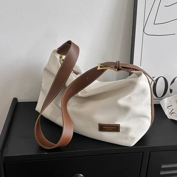 Новая высококачественная женская холщовая сумка, новая простая сумка через плечо, сумка для отдыха, женская сумка-портмоне большой емкости