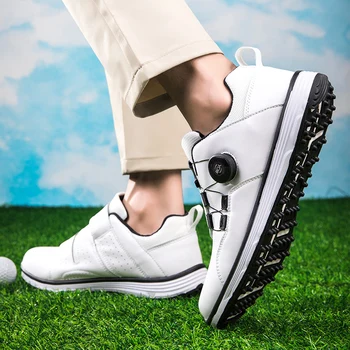 Новая мужская обувь для гольфа для тренировок, роскошная одежда для гольфа для мужчин, обувь для ходьбы большого размера 36-47, нескользящие спортивные кроссовки