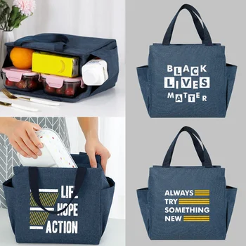 Новая сумка для ланча, Вельветовая холщовая коробка для ланча, сумка для пикника на шнурке, Маленькая сумочка из эко-хлопчатобумажной ткани, контейнер для ужина, Сумки для хранения продуктов