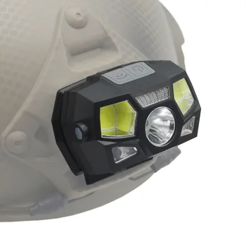 Новый открытый тактический шлем FAST MICH, Индукционная фара, Зарядка через USB, Водонепроницаемая сигнальная лампа, Фара для охоты и рыбалки