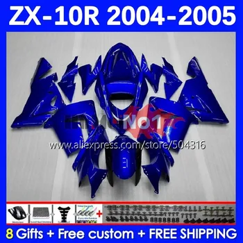 Обвес для KAWASAKI NINJA ZX-10 ZX 10R 10 R синий глянцевый ZX-10R 04-05 71MC.12 1000CC ZX1000 CC ZX10R 04 05 2004 2005 Обтекатели