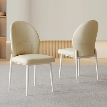 Обеденный стул во французском кремовом стиле Дизайнерский Скандинавский Современный Простой домашний стул со спинкой