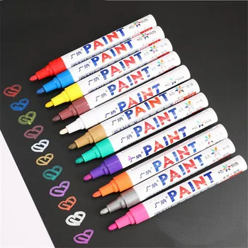 Офисный маркер для перманентной краски 12ШТ, белая красочная маслянистая ручка для рисования граффити, Водонепроницаемые цветные маркеры, Новые