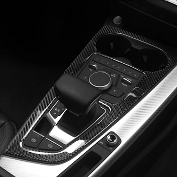 Панель переключения передач автомобиля, Центр управления, Декор, Наклейка, отделка из углеродного волокна, Автоаксессуары для Audi A4 B9 A5 2017-2019 RHD LHD