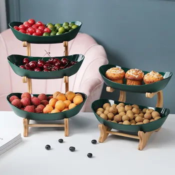 Пластиковая фруктовая тарелка для гостиной, домашняя трехслойная фруктовая тарелка для закусок, креативная современная корзина с сухофруктами, блюдо для конфет