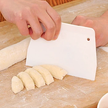 Пластиковый Кондитерский резак, Скребок для теста для пиццы, Лопатки для торта, Инструменты для изготовления помадки, Сахарной пудры, Белая Трапециевидная Хлебопечка, Нож для масла из полипропилена