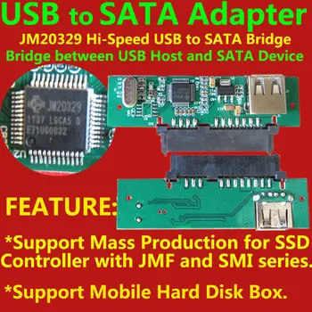 Плата моста SATA-USB, адаптер JM20329D, поддержка SSD-накопителей серии JMFx и SMIx с открытой картой MP, например SM2258 / 2246EN / 2246XT, JMF667H667/605