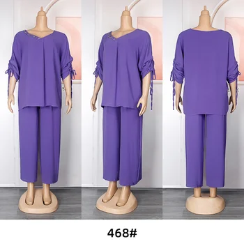 Плюс Размер Африканская Одежда для Женщин Дашики Анкара, Комплекты из 2 предметов, Повседневные Свободные Наряды 2023, Летние Модные Топы, Брюки, Костюмы