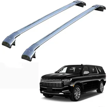 Подходит для Chevrolet Suburban Yukon XL 2021-2023 Рейлинги багажника на крыше, несущие поперечины, алюминий, серебро, 2шт.