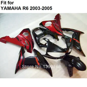 Подходит для Yamaha красно-черные обтекатели YZF R6 2003 2004 2005 кузовные детали комплект обтекателей YZFR6 03 04 05 DB10