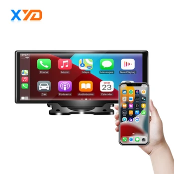 Портативный беспроводной видеорегистратор Carplay Android Auto с сенсорным экраном диагональю 10,26 дюйма спереди и сзади с видеорегистратором 4K