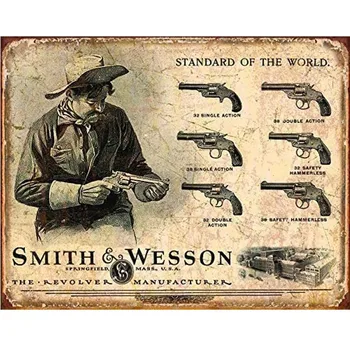 Производитель револьверов Desperate Enterprises Smith & Wesson Жестяная вывеска металлический декор стен винтажный декор комнаты