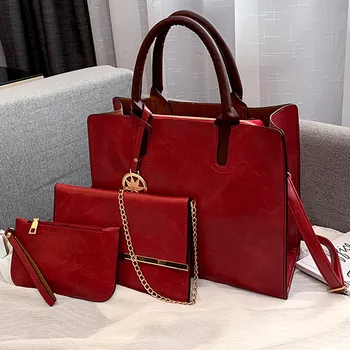 Роскошная женская сумка из трех частей, 3 шт./компл., кожаные сумки через плечо для отдыха, модная сумка 2020, женская сумка-мессенджер, сумка-тоут