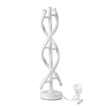 Светодиодная спиральная настольная лампа мощностью 12 Вт Современный минималистичный дизайн Изогнутая полоса Теплый Белый свет Акриловое освещение Украшение гостиной спальни