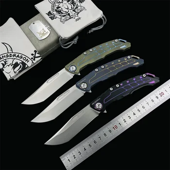 Складной нож Fat Dragon Design M390 Сталь, ручка из титанового сплава, походный резак, карманные ножи, ножи для выживания на открытом воздухе, инструменты EDC