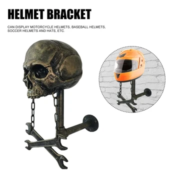 Стойка для мотоциклетного шлема, держатель шлема, Череп с бородой-Стойка для шлема, Настенное крепление, подставка для показа шлема, Багажный крючок, вешалка для куртки