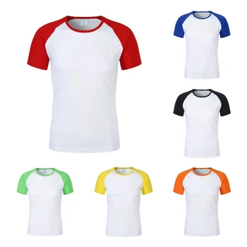 Сублимационная пустая футболка, футболки из полиэстера, спортивная одежда, многоцветные футболки для индивидуальной печати, изображение логотипа