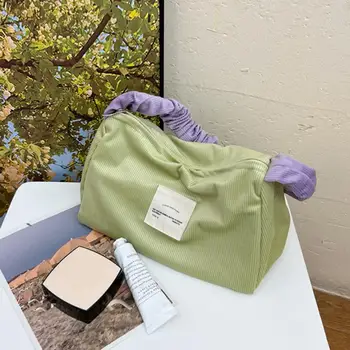 Сумка для хранения, удобная износостойкая вельветовая сумка ярких цветов в корейском стиле для путешествий