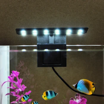 Супертонкая светодиодная лампа для аквариума, освещающая аквариум, AC220V, 5 Вт, освещение для водных растений, водонепроницаемая лампа-клипса для аквариума