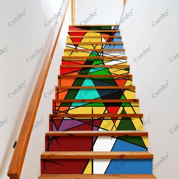 Треугольник 1 Наклейки на лестничный пол Водонепроницаемые Съемные самоклеящиеся наклейки для лестниц 