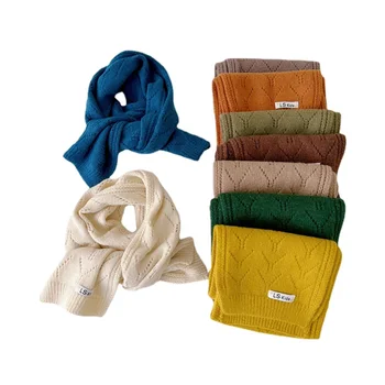 Уличный дышащий вязаный детский шарф для девочек, зимние модные теплые шерстяные шарфы, детская грелка для шеи, шарф для мальчиков