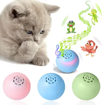Умные игрушки для кошек, Интерактивные светящиеся игрушки с шариками из кошачьей мяты, реалистичные 3 Типа звуков животных, имитирующие Кошек, игрушка для домашних животных, Скребок для кошек