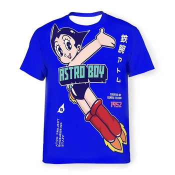 Футболки из полиэстера Mighty Atom Astroboy Tetsuwan Atom Kawaii Персонализируют тонкую футболку Homme, новые трендовые топы
