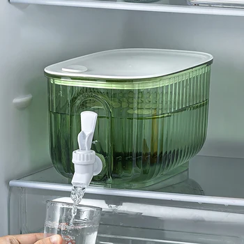 Холодильник объемом 4 л, чайник для холодной воды с краном, Прозрачный контейнер для холодных напитков, герметичная посуда для напитков большой емкости для домашней вечеринки