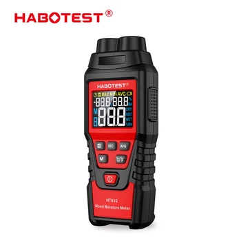 Цифровой детектор влаги HABOTEST HT632, тестер влажности, Контактный детектор утечки воды, тестер влажности для пола из дерева, дров, бумаги.