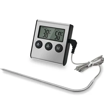 Цифровой кулинарный термометр для мини-кухни Z30, температура мяса, продуктов для духовки, функция таймера для барбекю-гриля с датчиком из нержавеющей стали