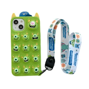 Чехол для телефона Mr.Q Disney для iPhone 11 12 13ProMax 14 7 8Plus XR XS SE Зеленый Модный Милый Мягкий Силиконовый Чехол С Защитой От Падения, Полная Задняя Крышка