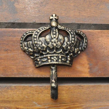 Чугунный европейский классический настенный крючок в виде короны/Шляпы, сумка, ключ, пальто, винтажный крючок, домашний декоративный подарок